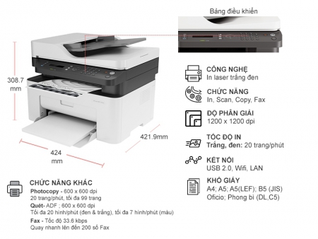 Máy in đa chức năng HP Laser MFP 137fnw (4ZB84A)